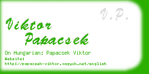 viktor papacsek business card